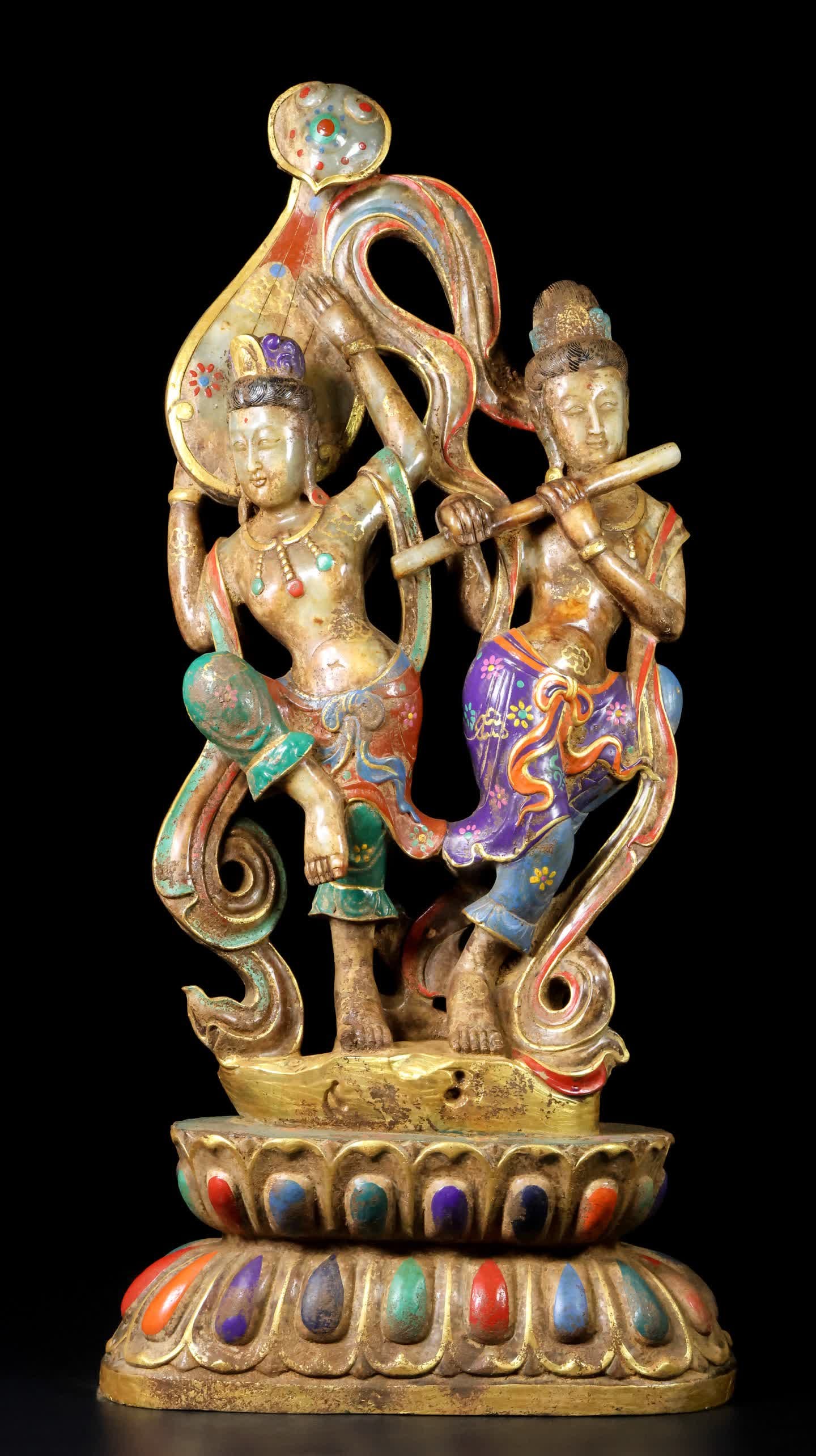 A Han Dynasty jade painted dancer (1 of 9)