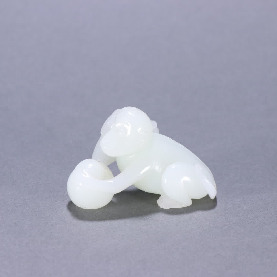 A piece of Hetian jade monkey carving (1 of 9)