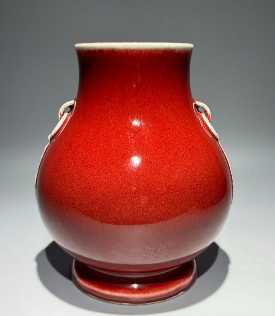 A Qing Yongzheng Lang red amphora blessing bucket bottle: Qing Yongzheng style Lang red amphora blessing bucket bottle SIZE: H:22.8cm W:19cm (The Dimensions Of All Batches Are Manually Measured.If You Need More Detailed Information, Please Contact Our Custom