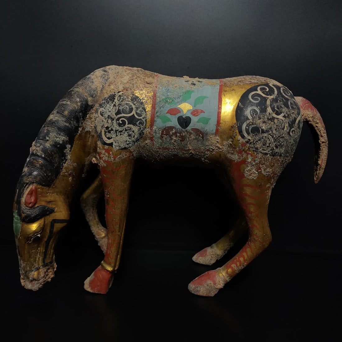 A Warring Han bronze gilt painted drinking horse (1 of 9)
