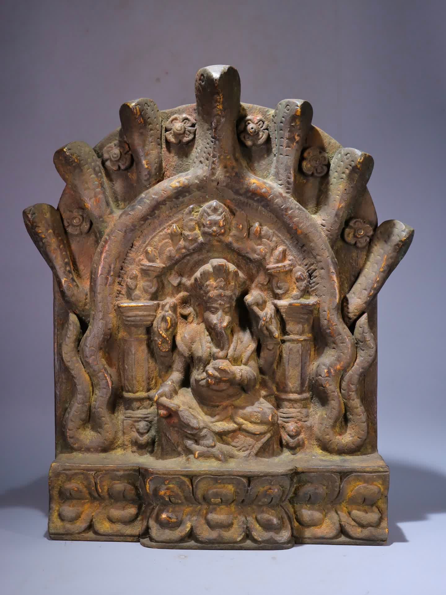 A Qing Dynasty agarwood elephant trunk Buddha shrine (1 of 10)