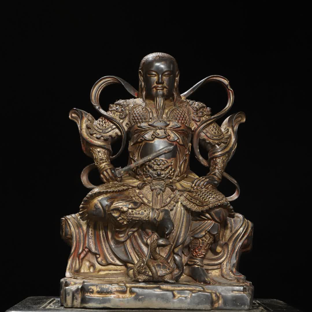 A bronze clay gold Buddha statue of Emperor Zhenwu (1 of 9)
