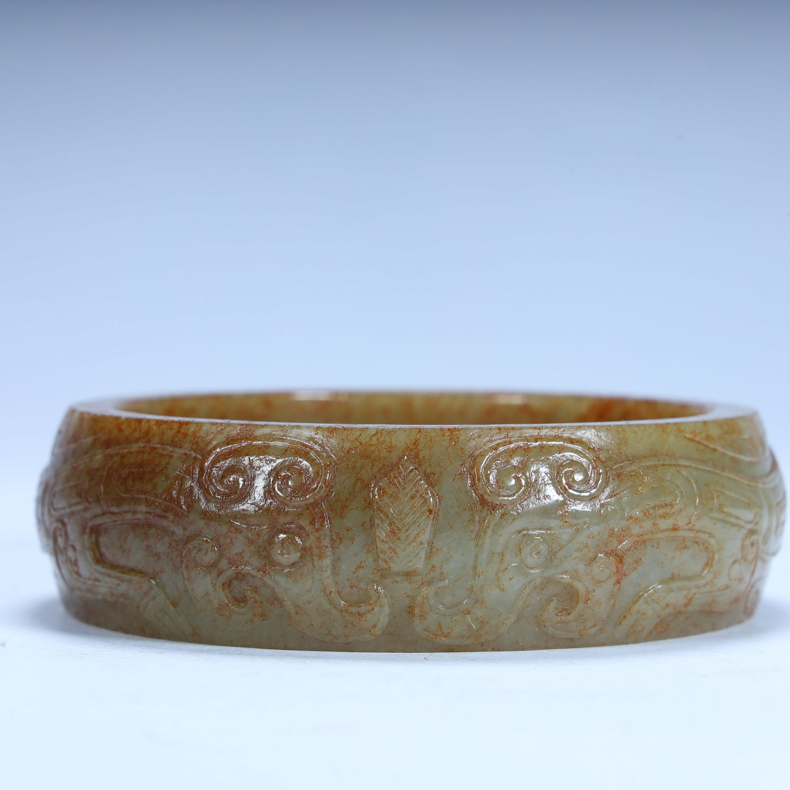 A Han Dynasty Hetian jade beast face pattern bracelet (1 of 8)