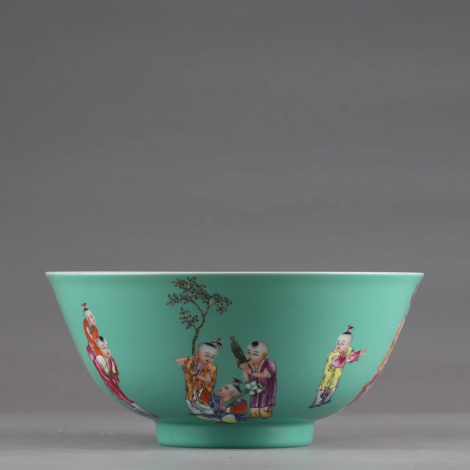 A Qing Qianlong pastel baby play picture bowl (1 of 9)