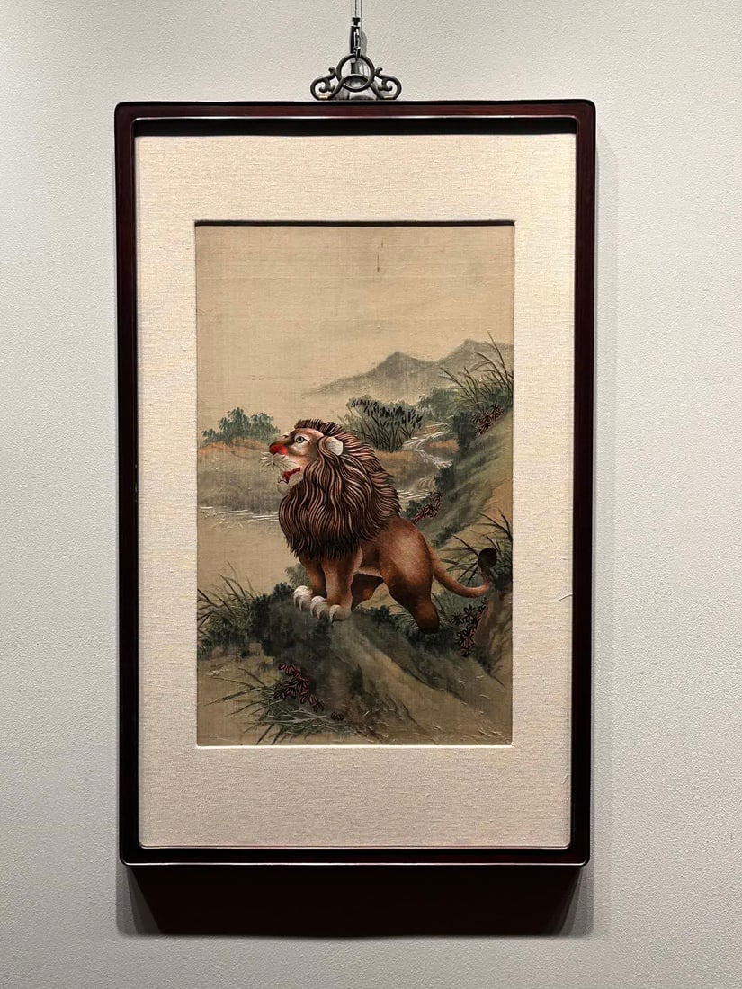 A Republic of China Hunan embroidered lion (1 of 3)