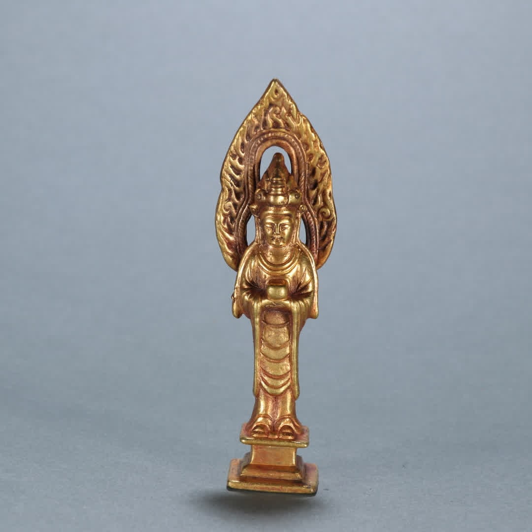 A piece of Liao copper gilt backlit Guanyin (1 of 9)