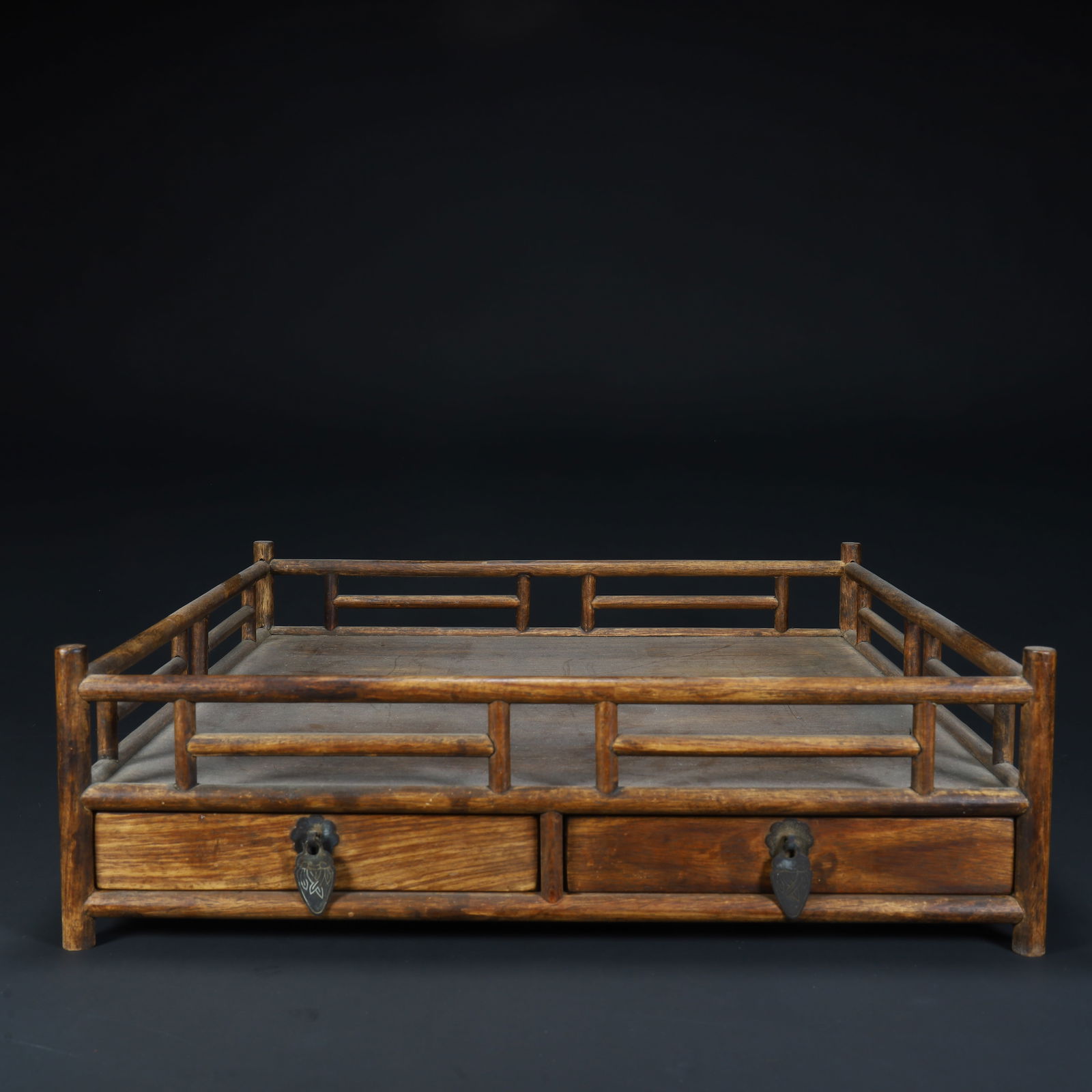 A Qing Dynasty Huanghuali "all into a plate" study storage rack (1 of 9)
