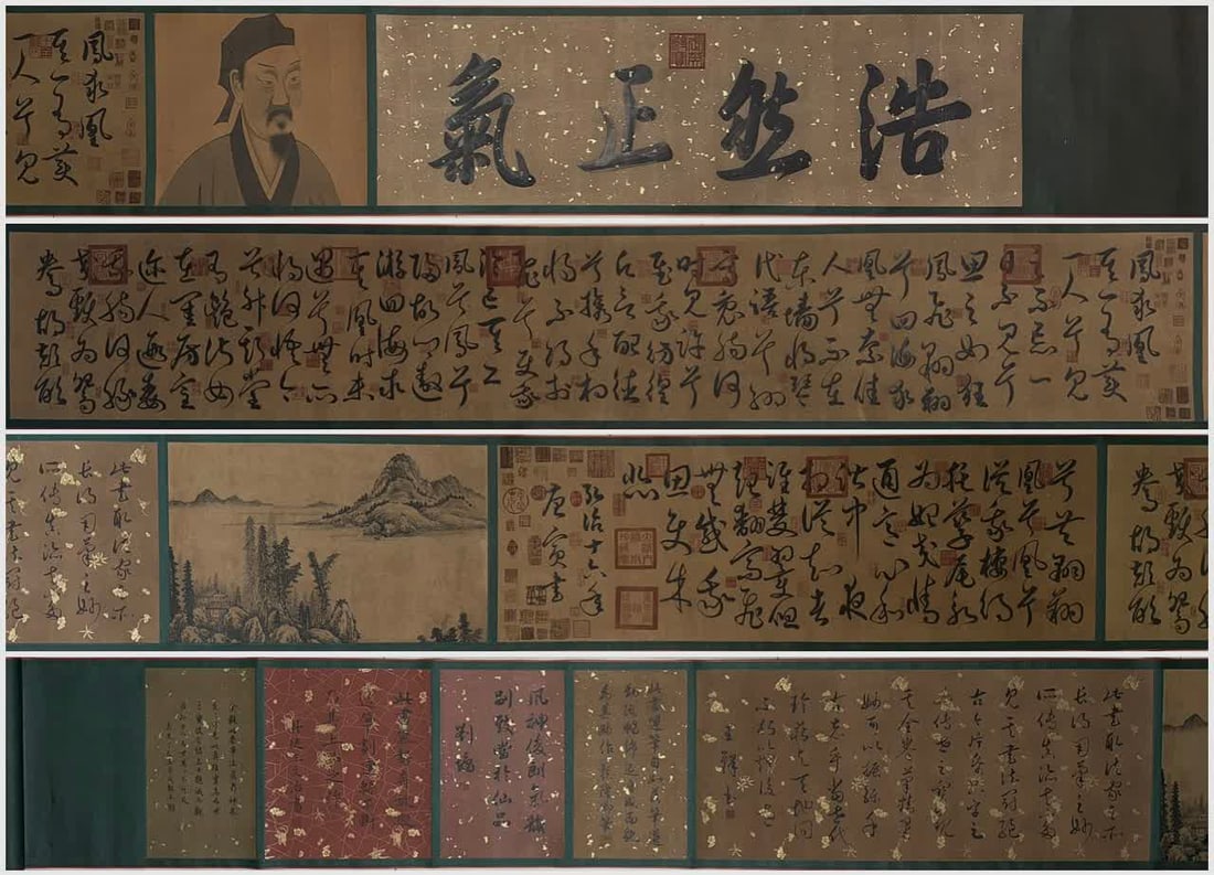 A long scroll of Tang Yin's calligraphy works: Tang Yin's calligraphy works are long scrolls SIZE: 805x38cm (The Dimensions Of All Batches Are Manually Measured.If You Need More Detailed Information, Please Contact Our Customer Service Before Bidd