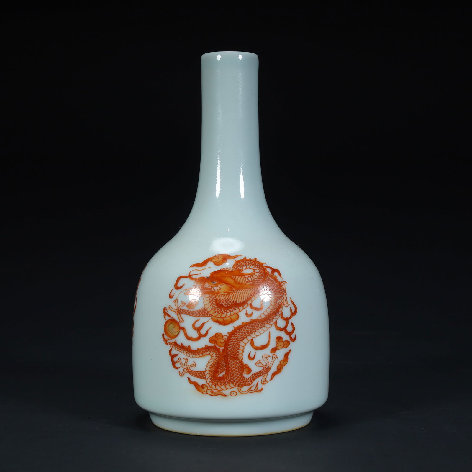 A Qing Dynasty alum red dragon pattern rattle (1 of 8)