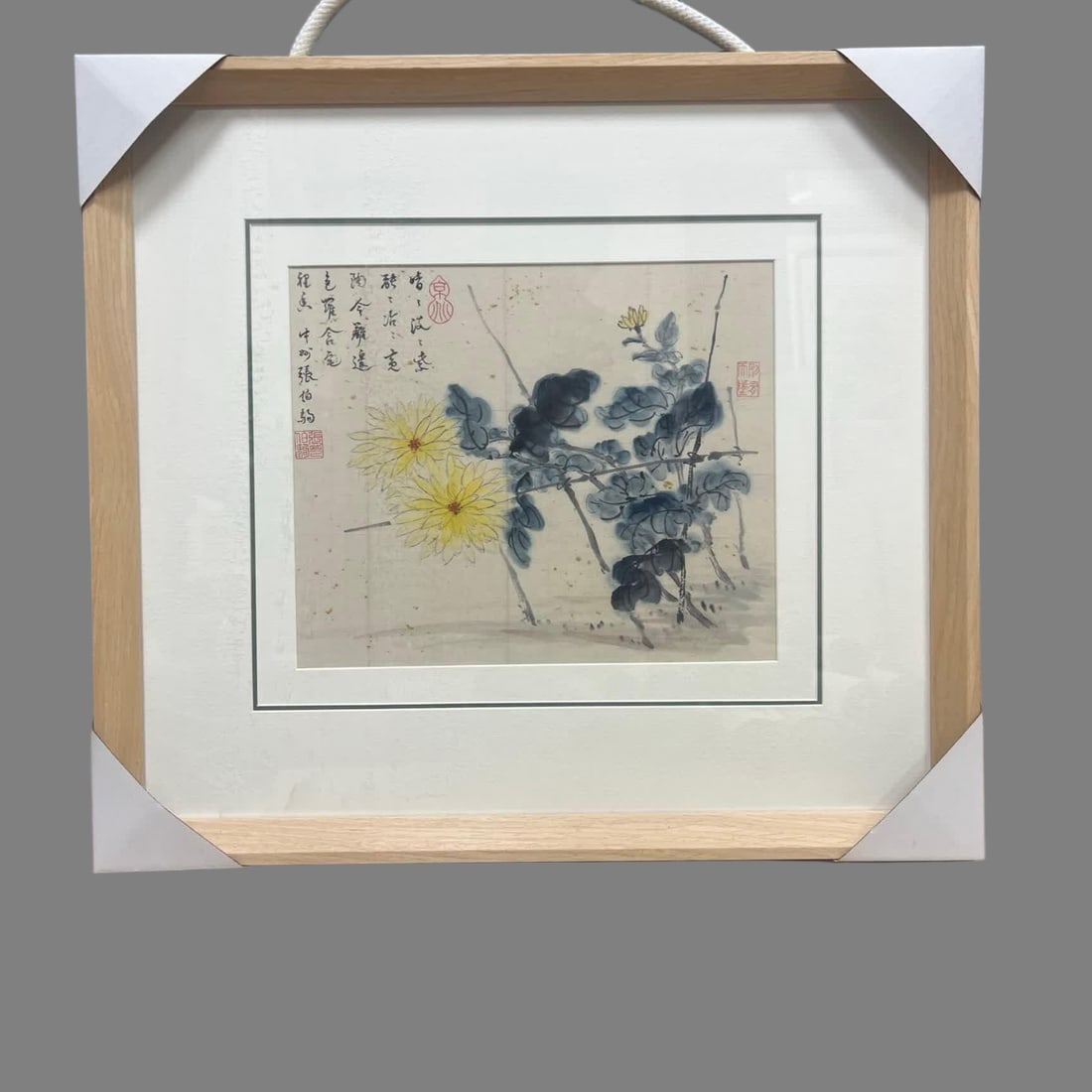 A picture of Zhang Boju's golden autumn: Zhang Boju's golden autumn picture SIZE: 30x25cm (The Dimensions Of All Batches Are Manually Measured.If You Need More Detailed Information, Please Contact Our Customer Service Before Bidding.)