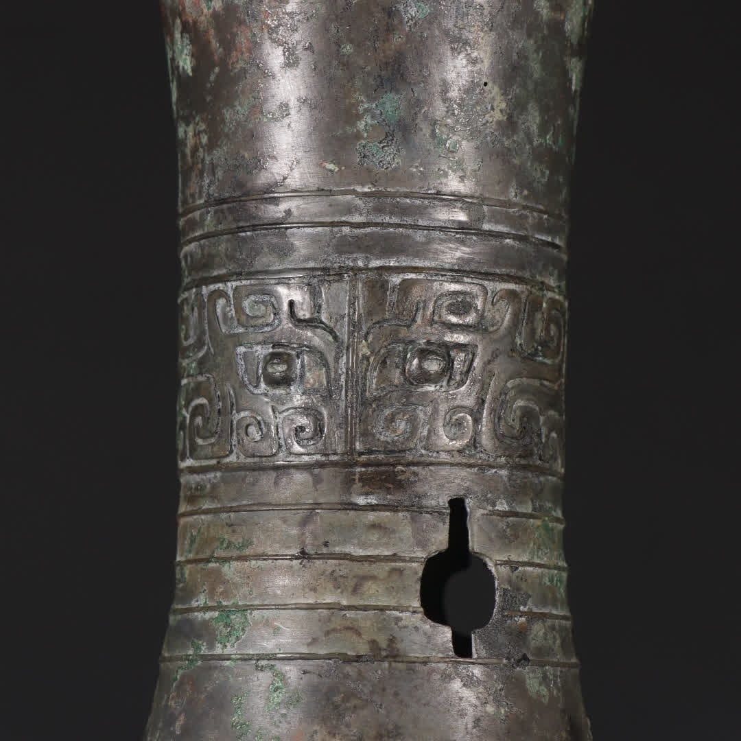 A bronze gluttonous pattern flower cup - 2