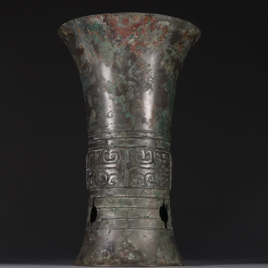 A bronze gluttonous pattern flower cup - 3