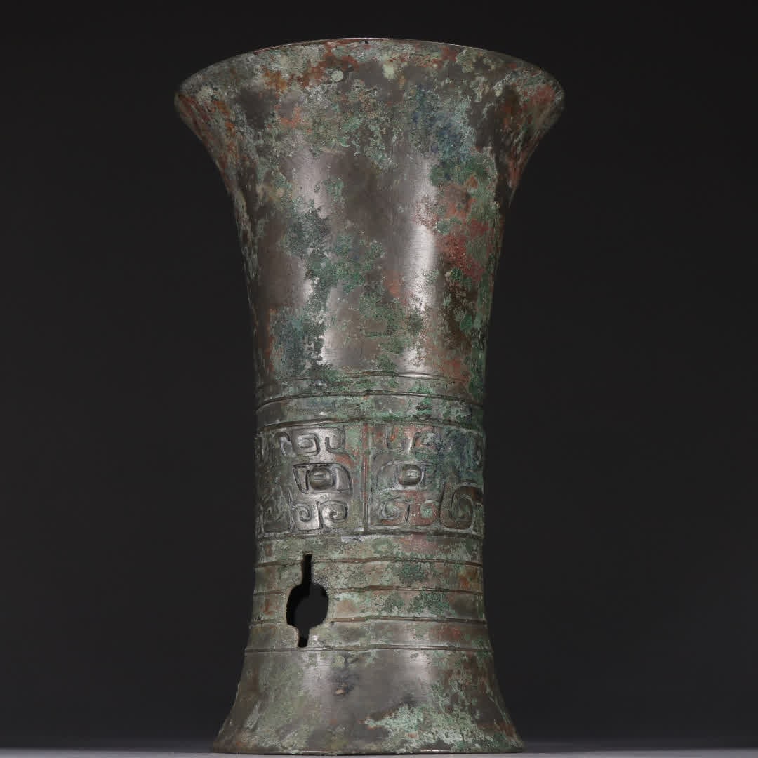 A bronze gluttonous pattern flower cup - 5