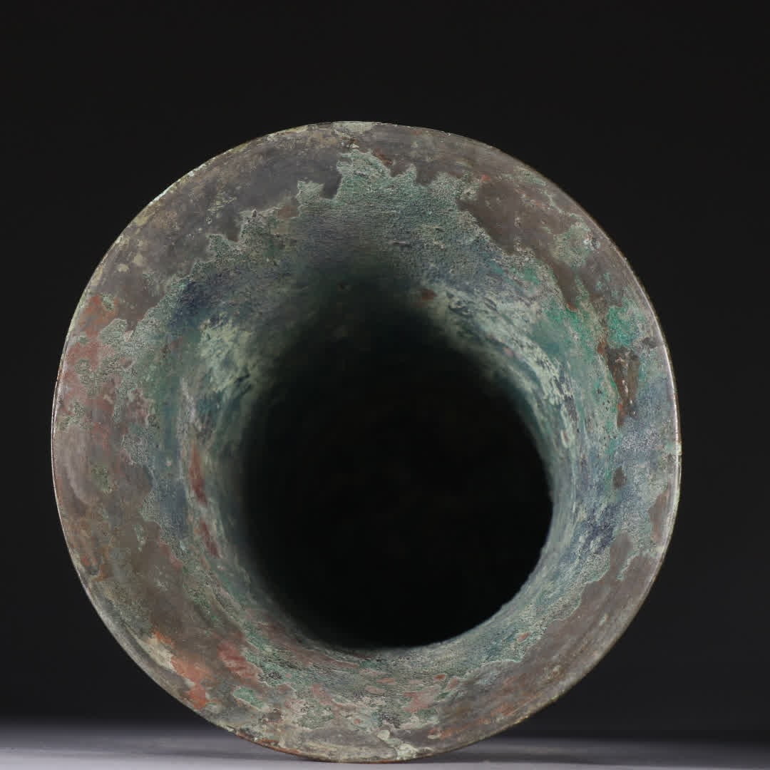 A bronze gluttonous pattern flower cup - 8