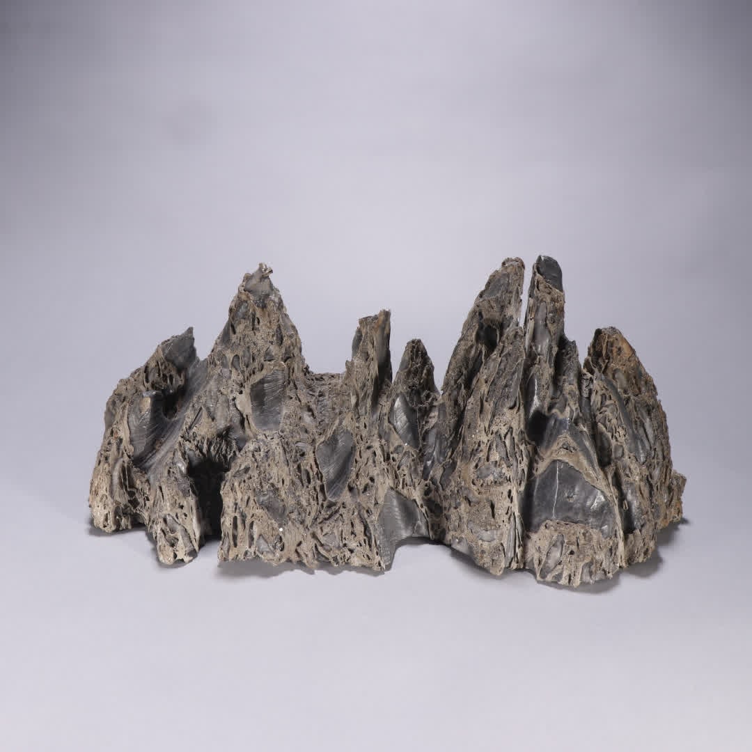 A Qing Dynasty fossil mountain ornament (1 of 9)