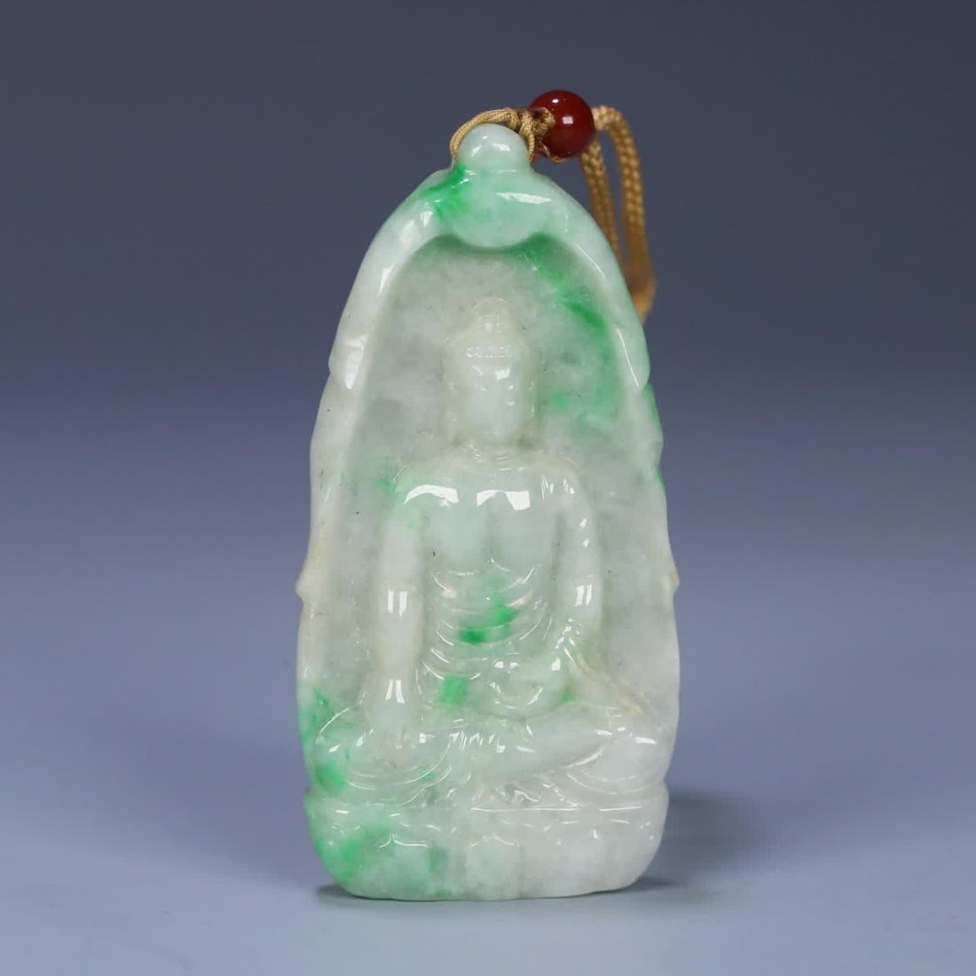A piece of late Qing natural jade Shakyamuni Buddhist amulet (1 of 9)