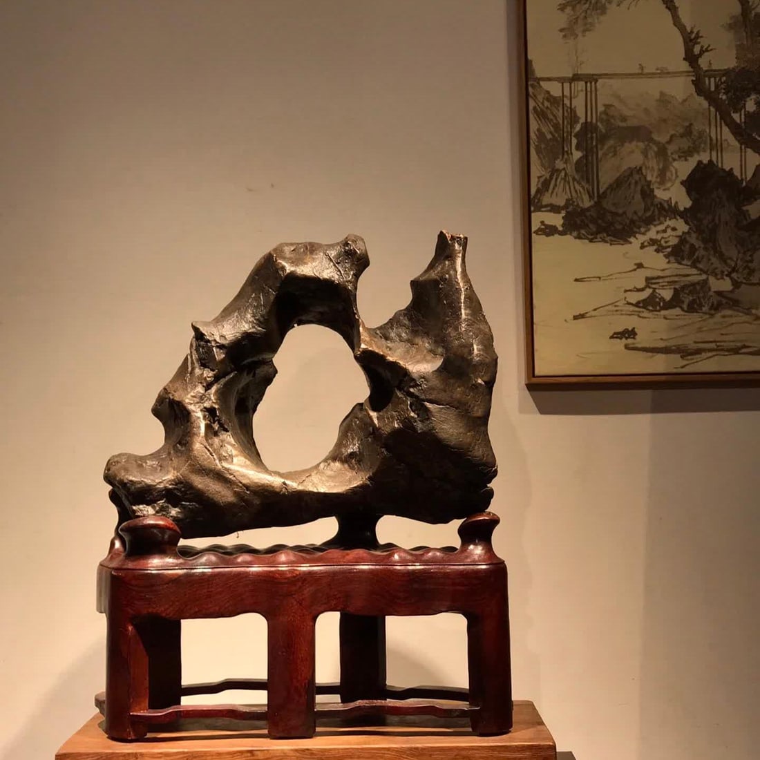 A Taihu Lake stone study ornament of the Qing Dynasty (1 of 7)