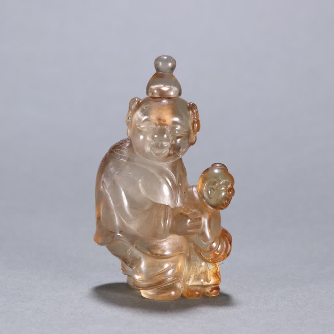 A piece of natural crystal figure snuff bottle (1 of 9)