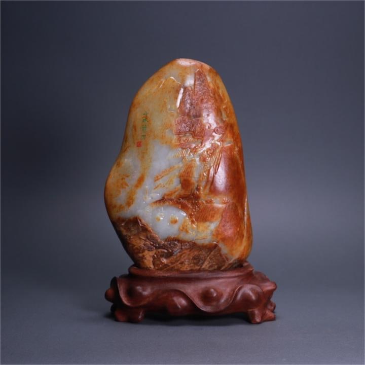 A piece of exquisite Hetian jade seed material raw stone mountain (1 of 9)