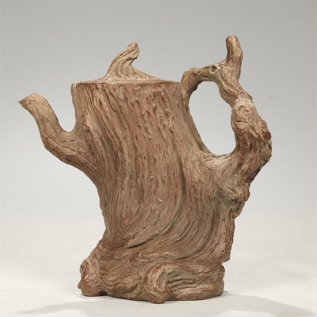 A tree stump pot made by Shao Lansun of the Qing Dynasty (1 of 9)