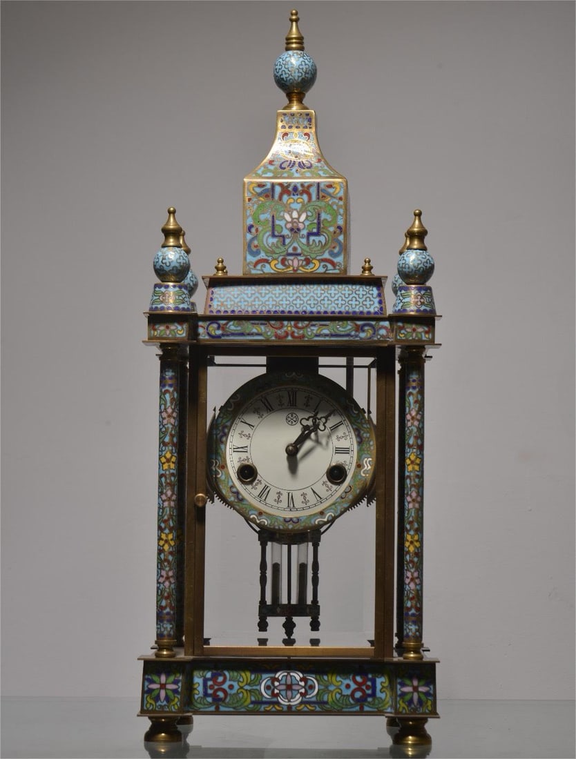 A beautiful copper tire cloisonn é enamel pavilion Siming bell (1 of 9)