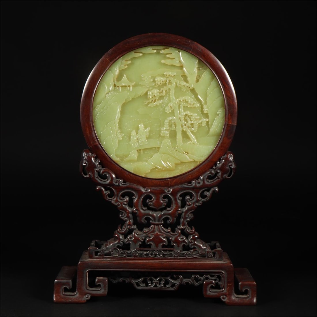 A picture of Hetian topaz visiting friends in the Qing Dynasty is a poem insert (1 of 9)