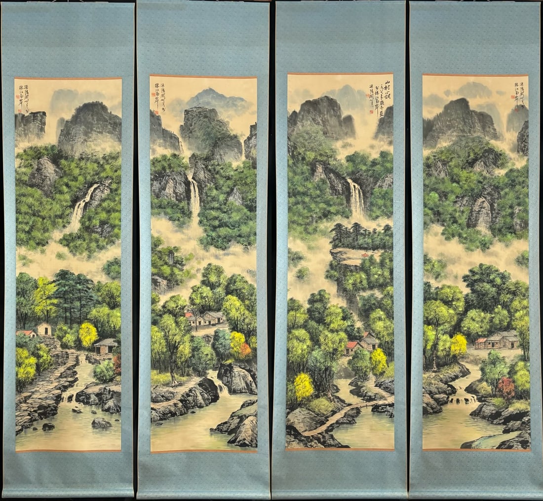 A green landscape map of Guan Shanyue has four screens on the vertical axis (1 of 17)