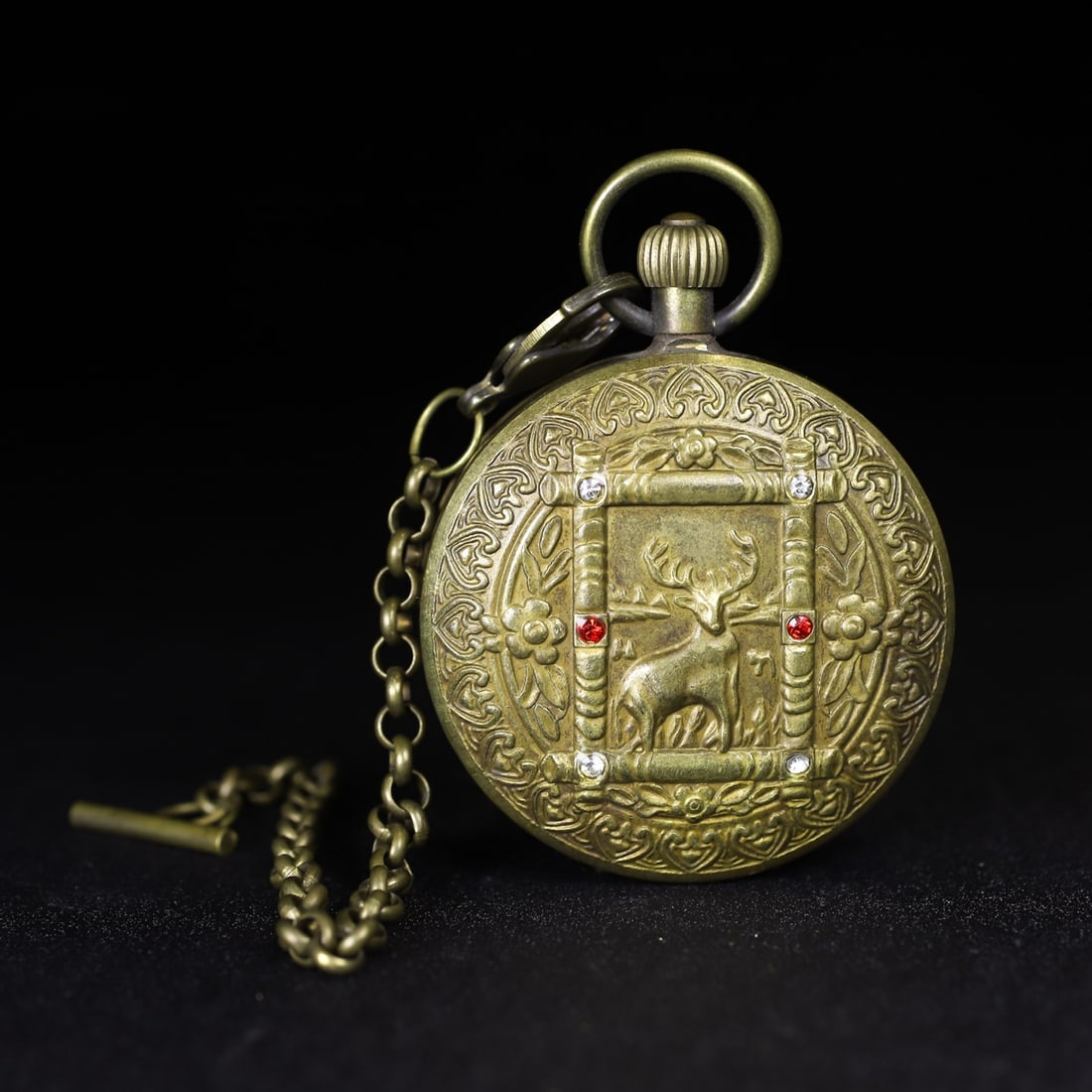 A European pocket watch with a copper case and a half movement (1 of 8)