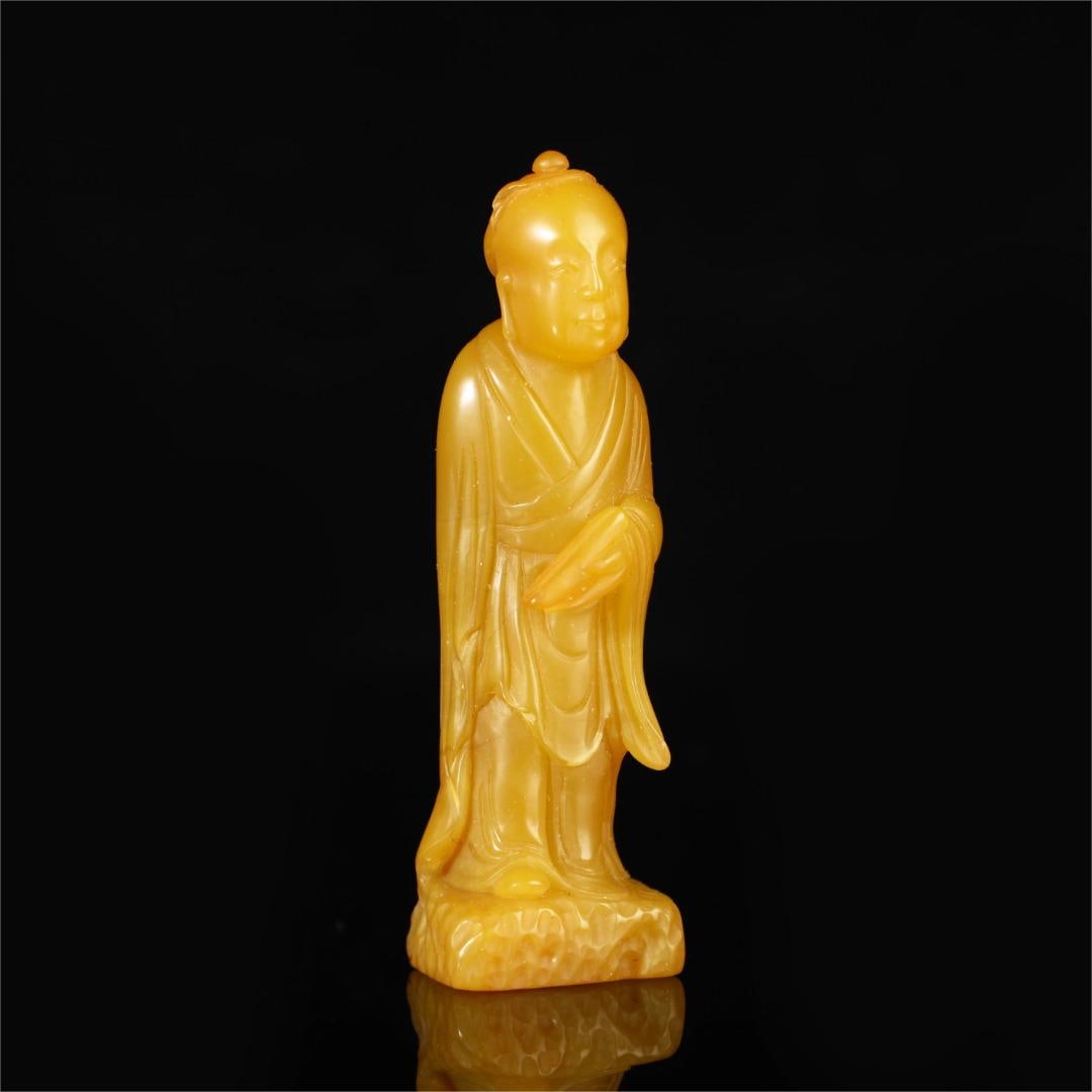 A beautiful Shoushan stone figure ornament: Exquisite Shoushan stone figure ornaments Size:W:58g H:8.5cm W:2.5cm (The Dimensions Of All Batches Are Manually Measured.If You Need More Detailed Information, Please Contact Our Customer Service Bef