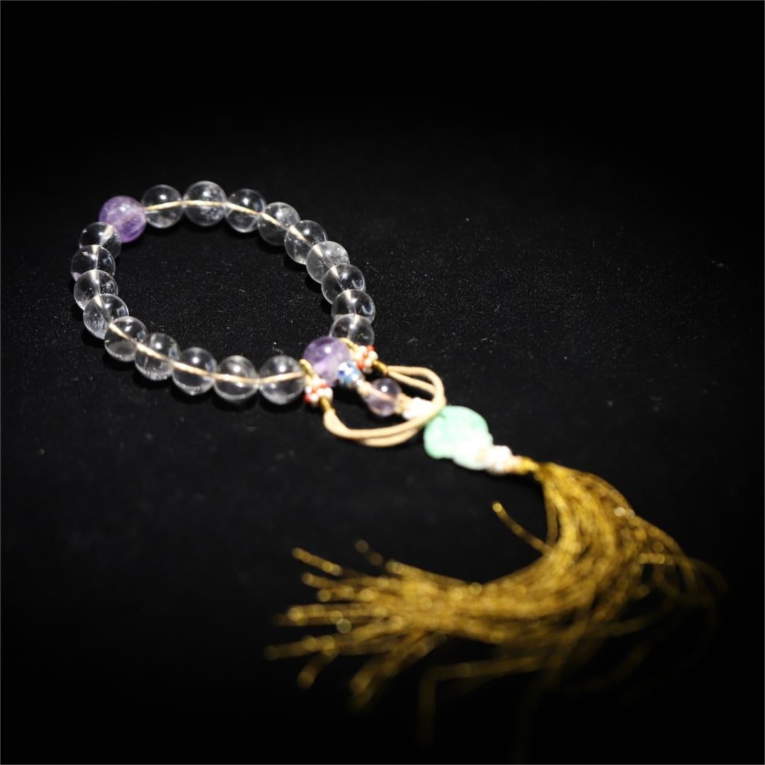 A beautiful old crystal eighteen held in hand (1 of 9)