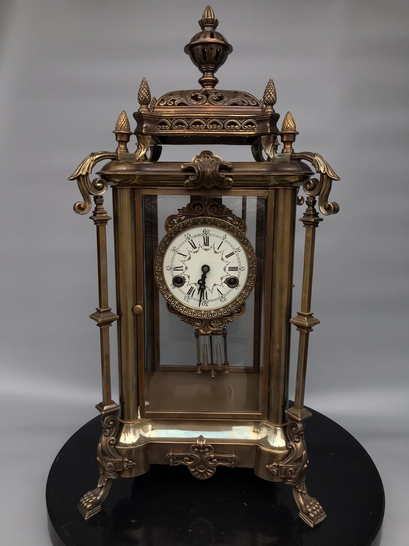 A beautiful pure copper vintage distressed mechanical clock (1 of 9)
