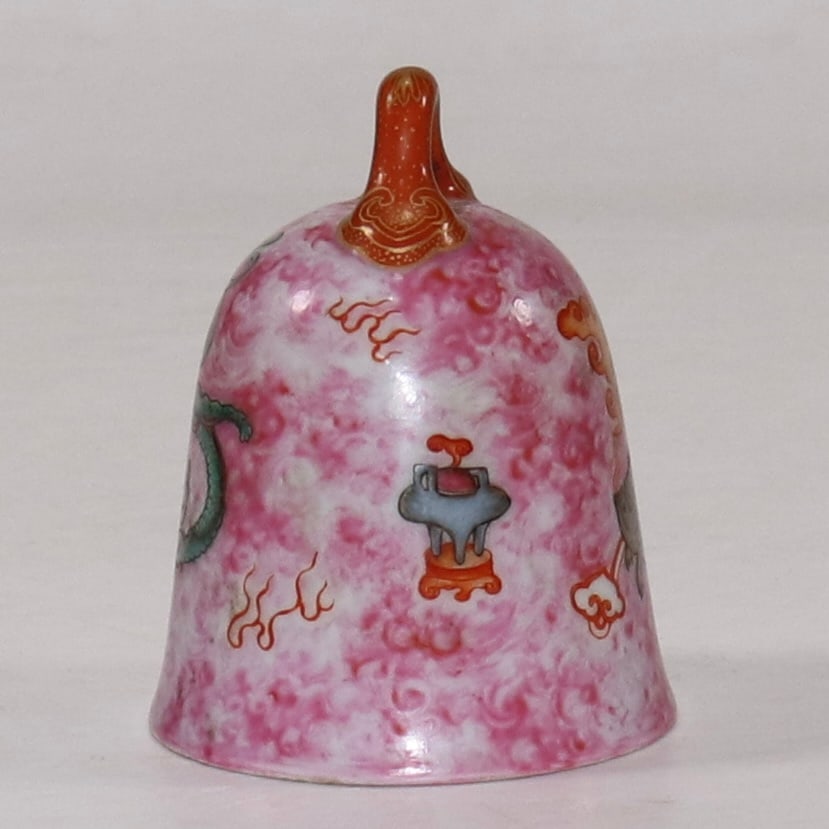 An Exquisite Ruby Red-Glazed Dragon Pattern Bell - 2