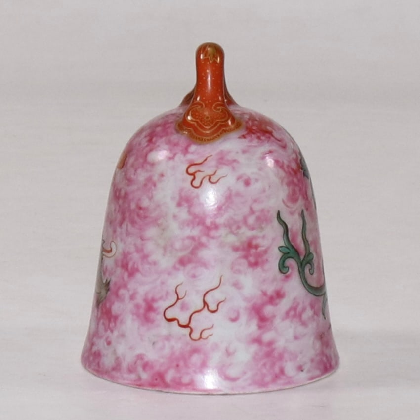 An Exquisite Ruby Red-Glazed Dragon Pattern Bell - 5
