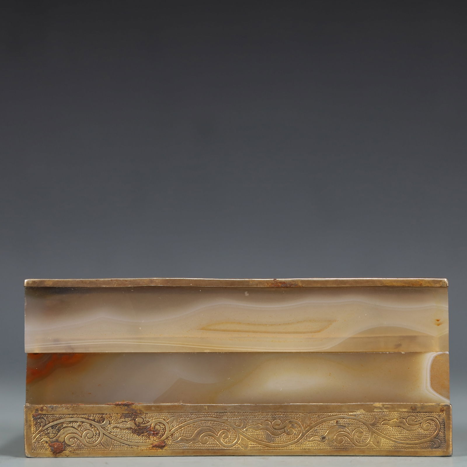 A Exquisite Agate Lotus Pattern Box - 5