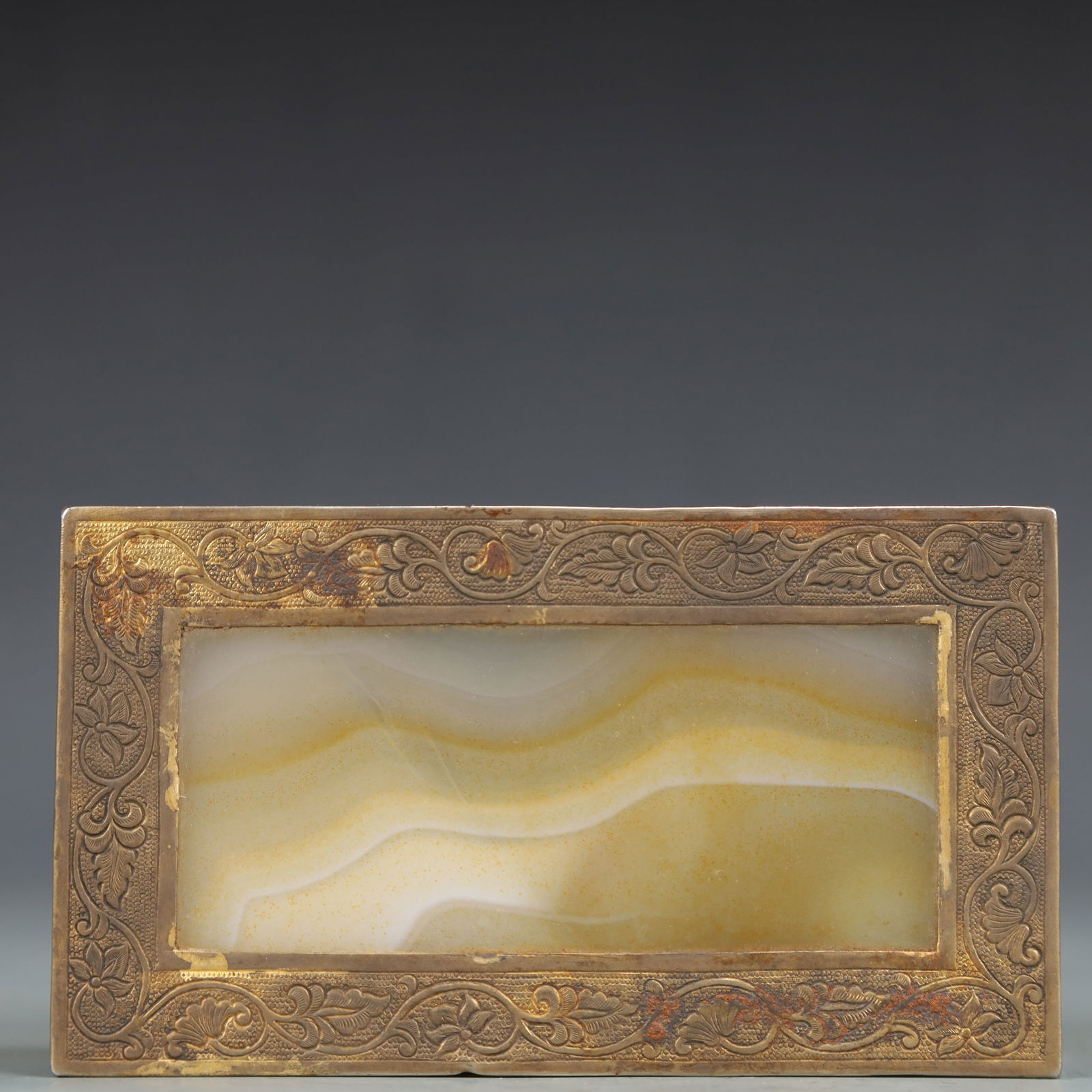 A Exquisite Agate Lotus Pattern Box - 7