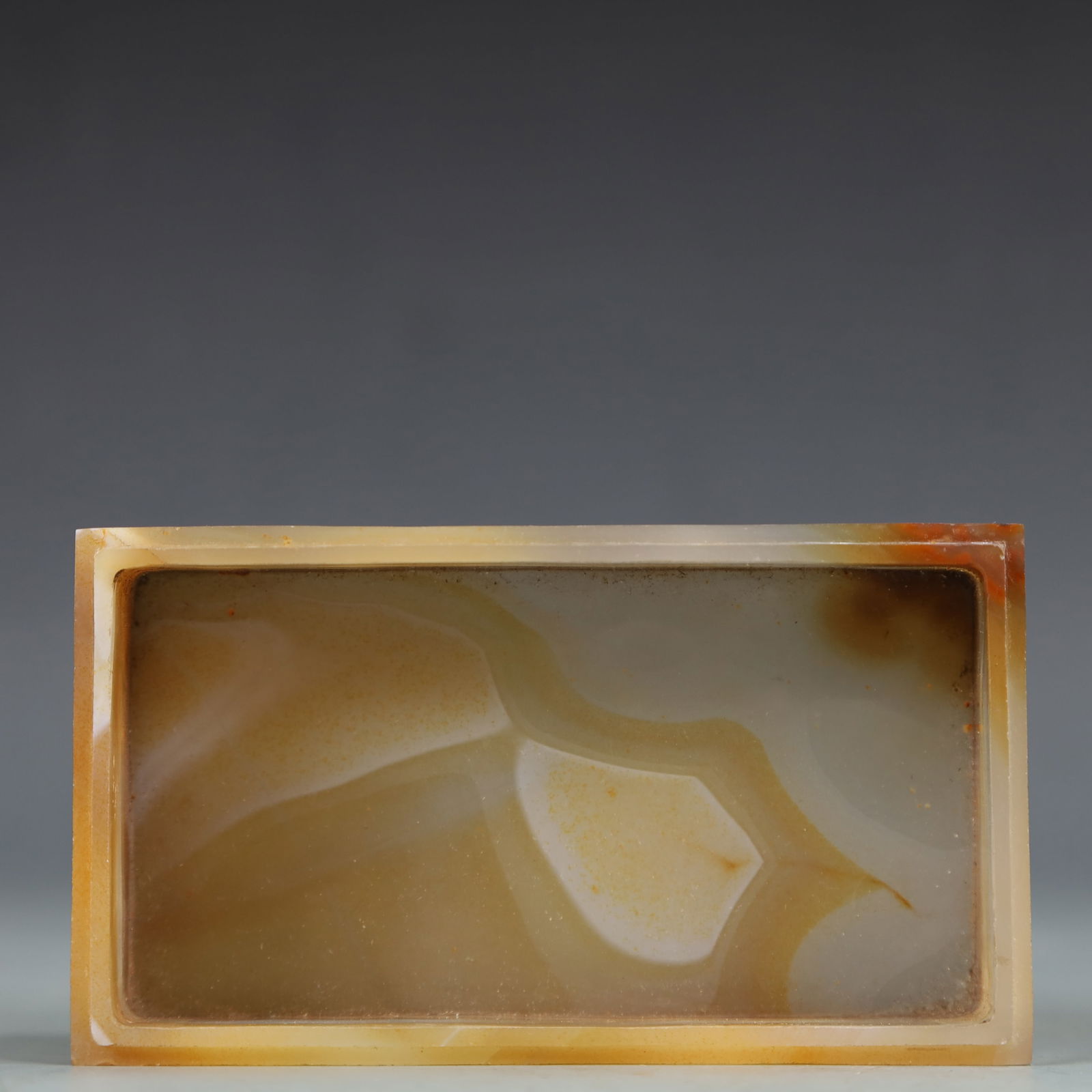 A Exquisite Agate Lotus Pattern Box - 9