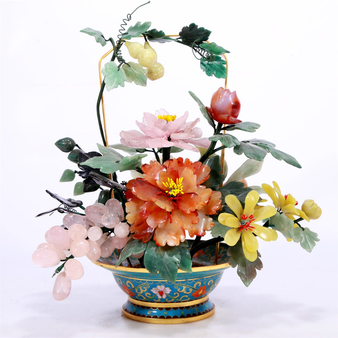 An Exquisite Cloisonne 'Flower' Basket (1 of 8)
