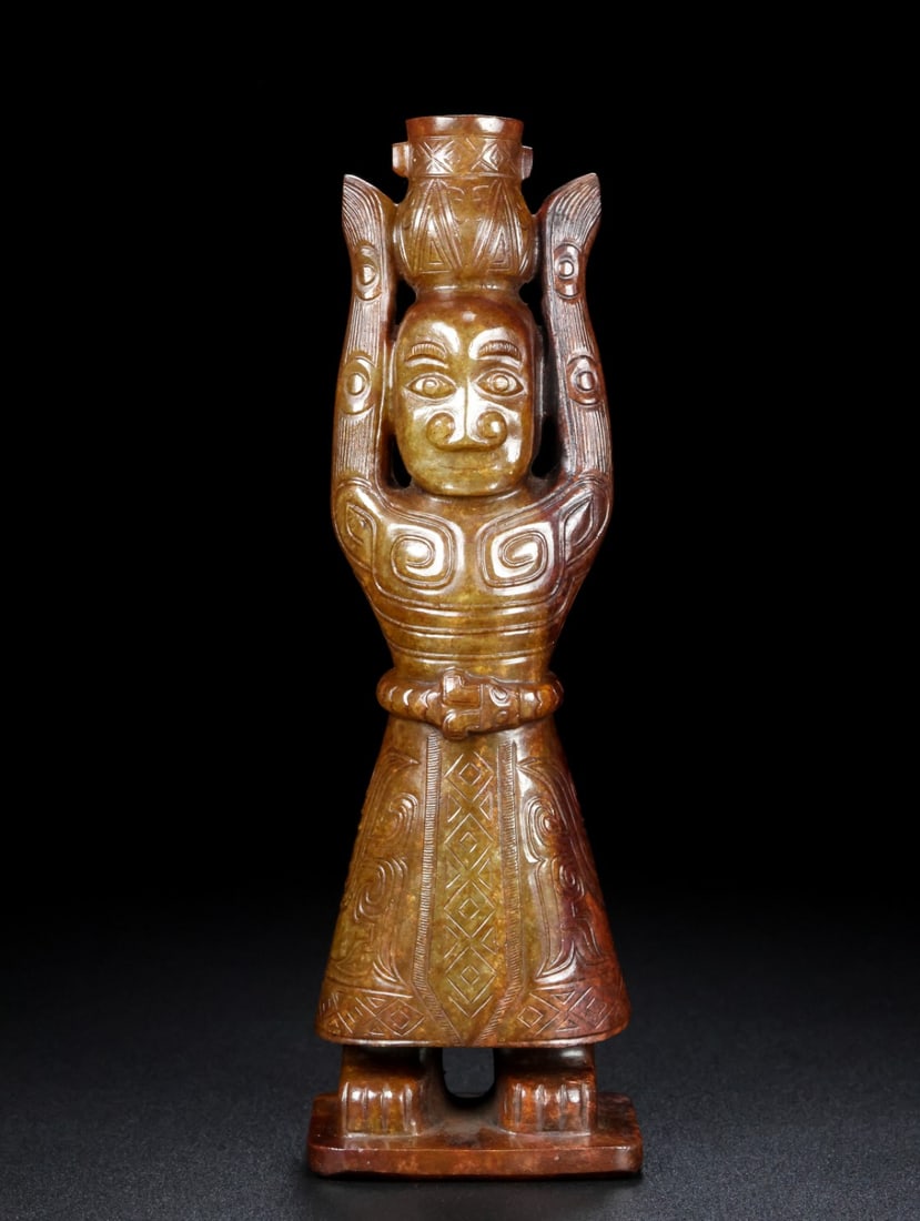 An Exquisite White Jade Figure Ornament: An Exquisite White Jade Figure Ornament N.Zhou , China Size:20.5cmx6.8cmx4.4cm Weight:747g (The Dimensions Of All Batches Are Manually Measured.If You Need More Detailed Information, Please