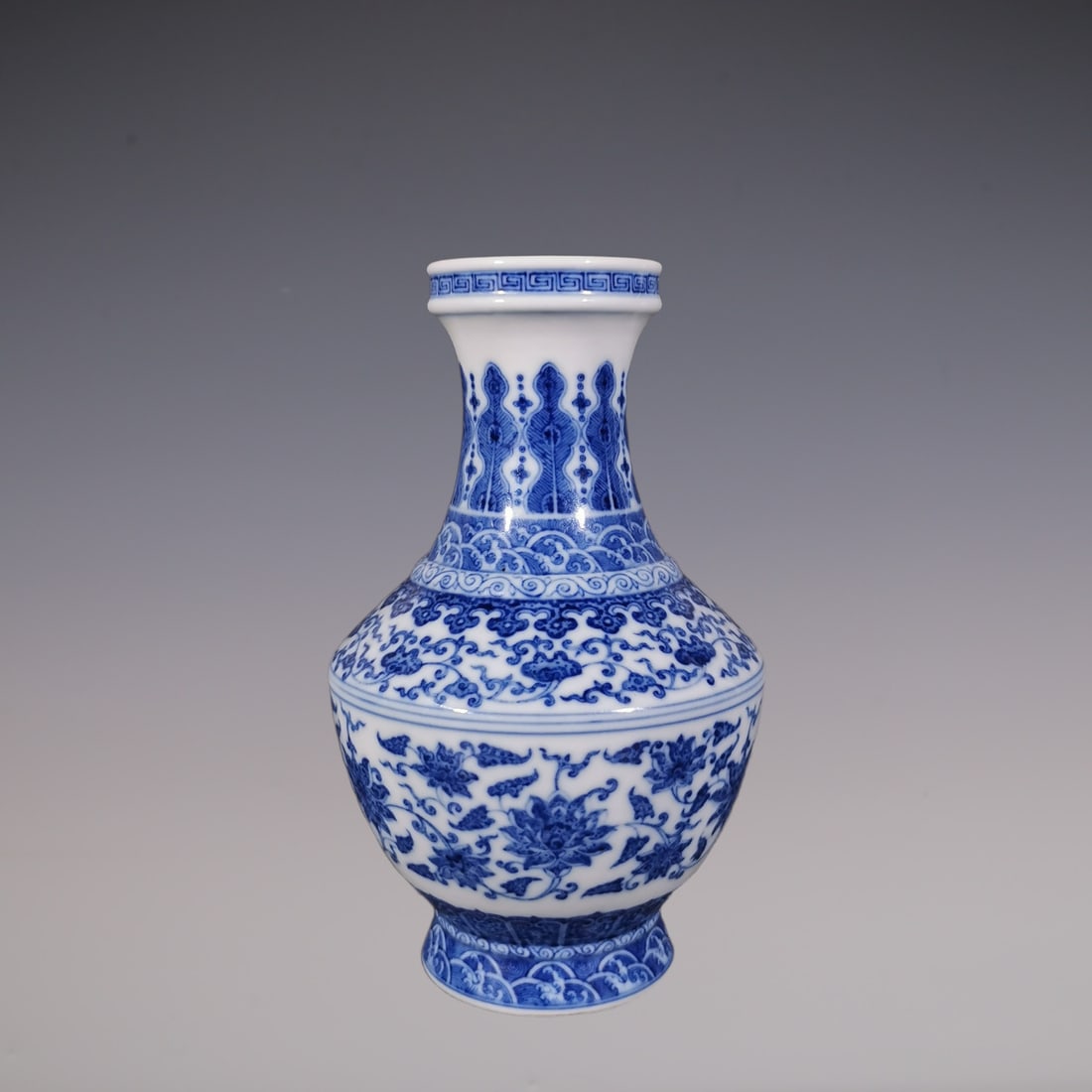 An Exquisite Blue and White Lotus Pattern Seawater Pattern Vase (1 of 6)