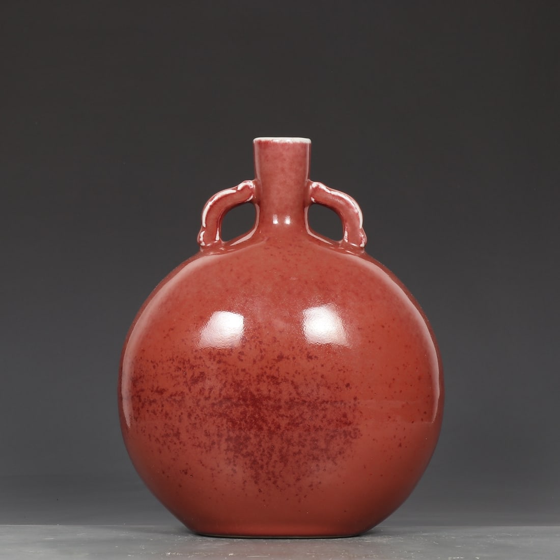 An Exquisite Ruby red-Glazed Double-Ears Vase - 2
