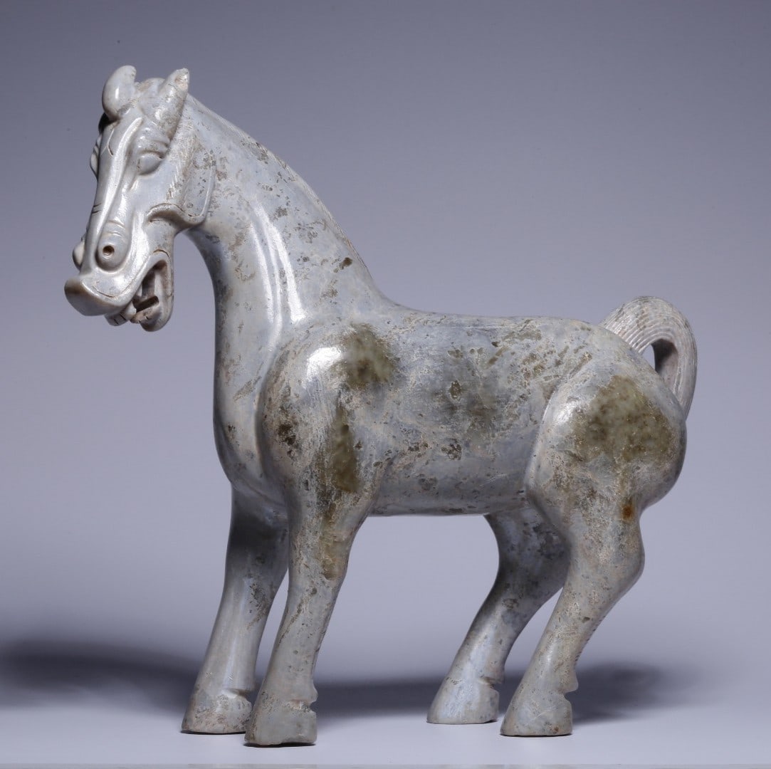 An Exquisite White Jade Horse Ornament (1 of 11)