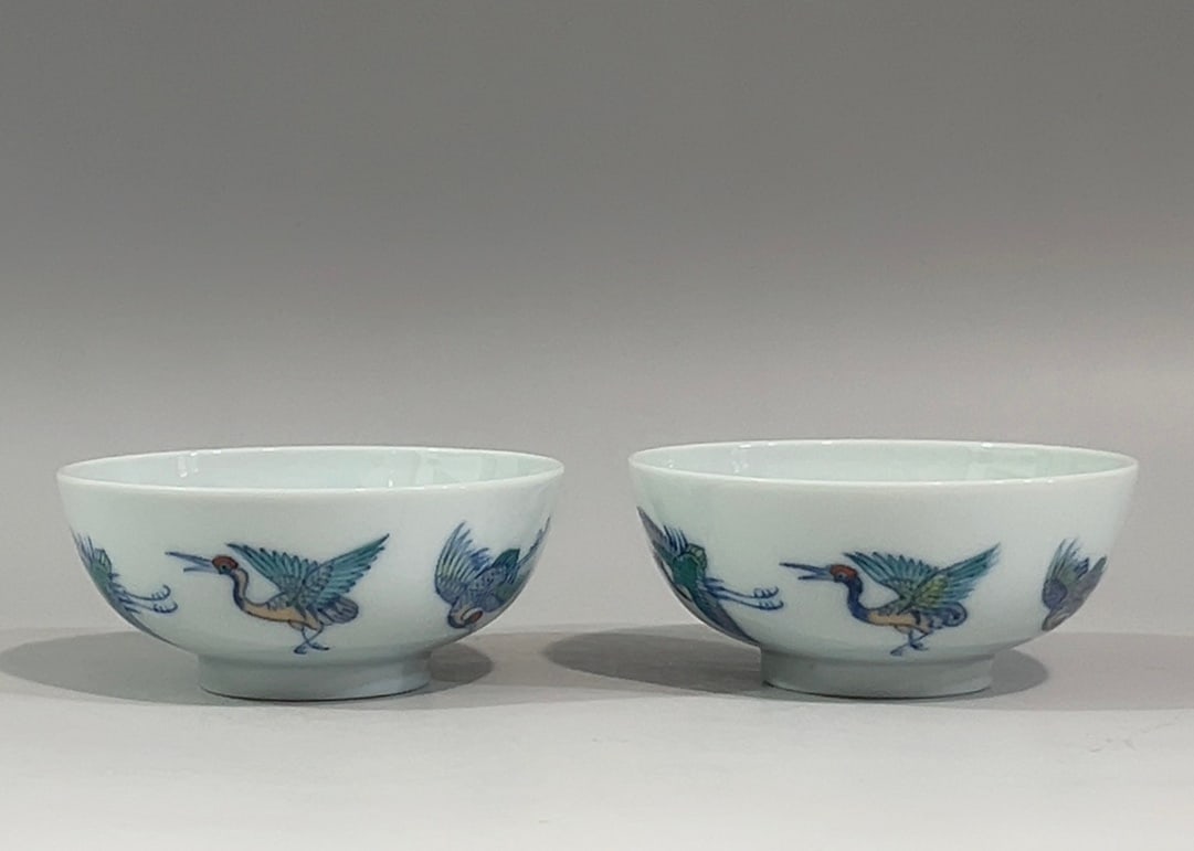 An Exquisite Doucai Crane Pattern Bowl (1 of 6)