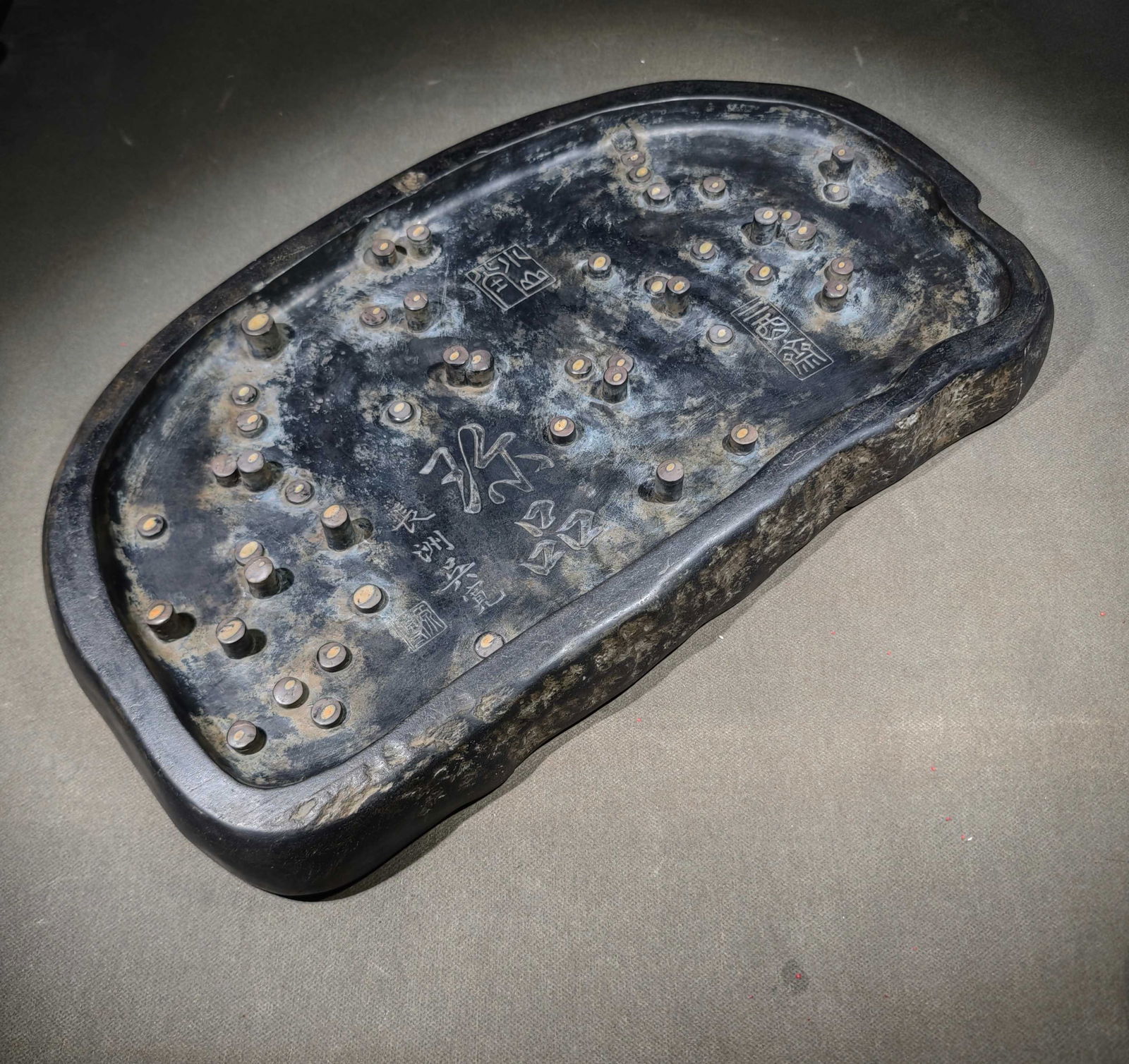 An Exquisite Flower Pattern Inkstone - 3