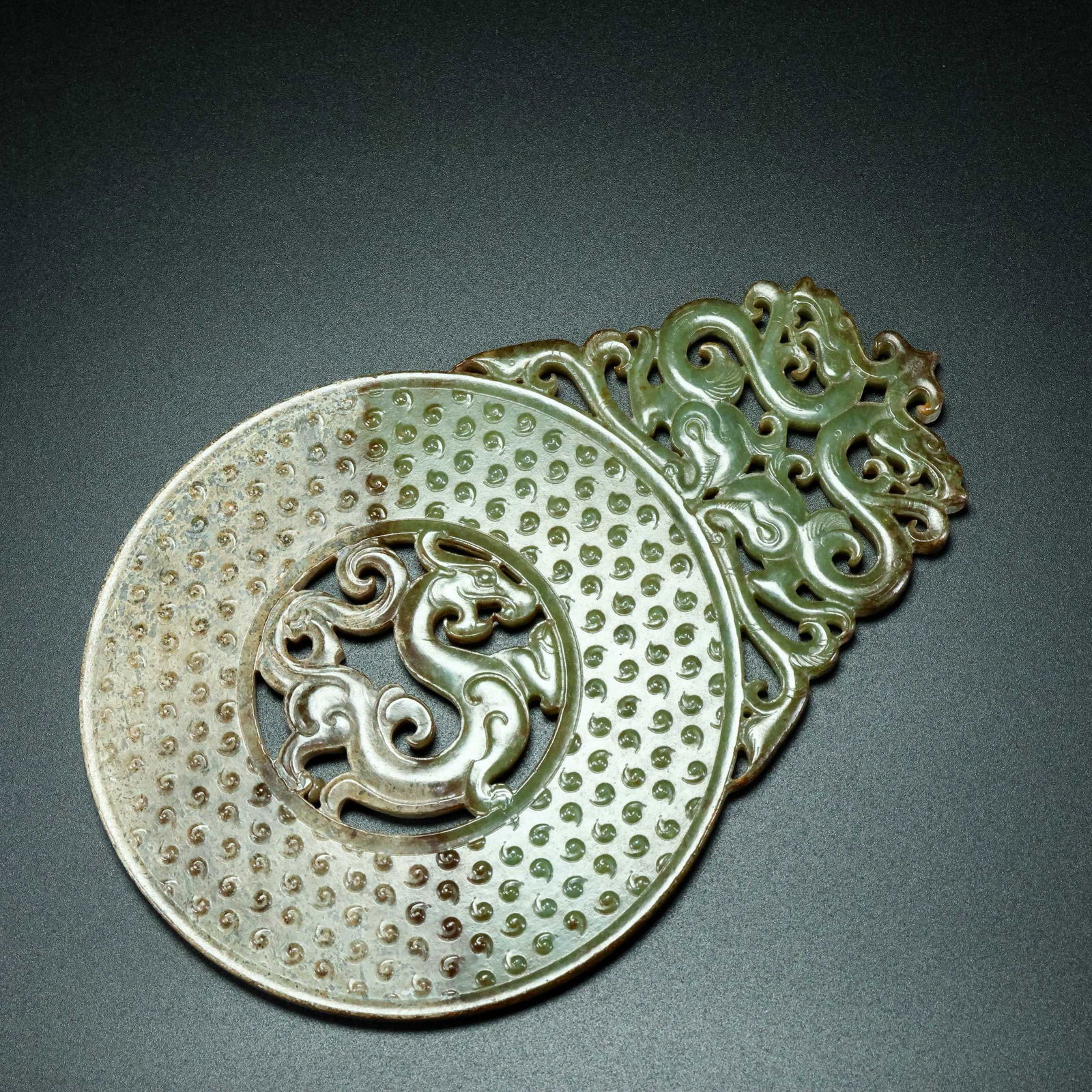 An Exquisite Jasper Dragon Pattern Ornament - 3