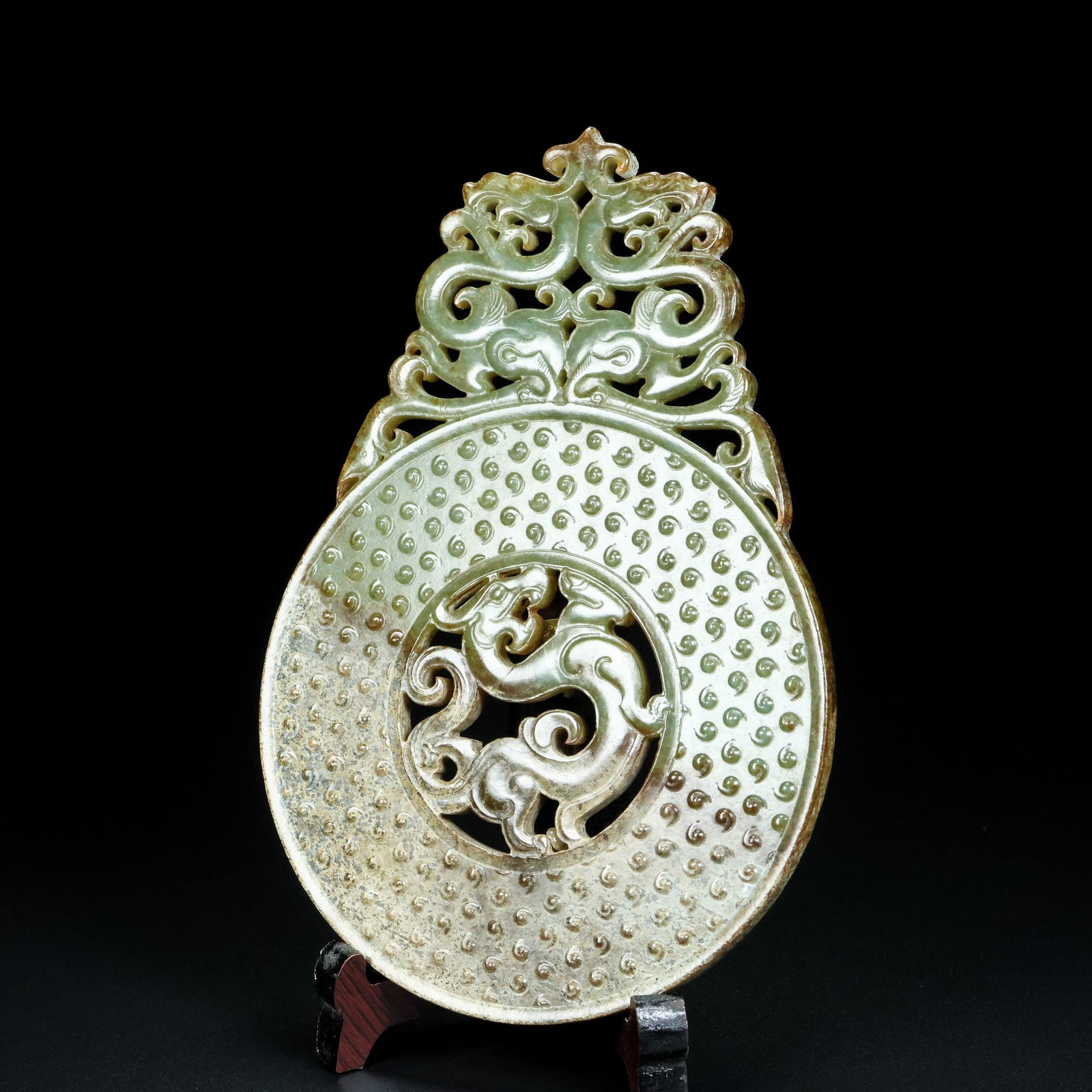 An Exquisite Jasper Dragon Pattern Ornament - 5