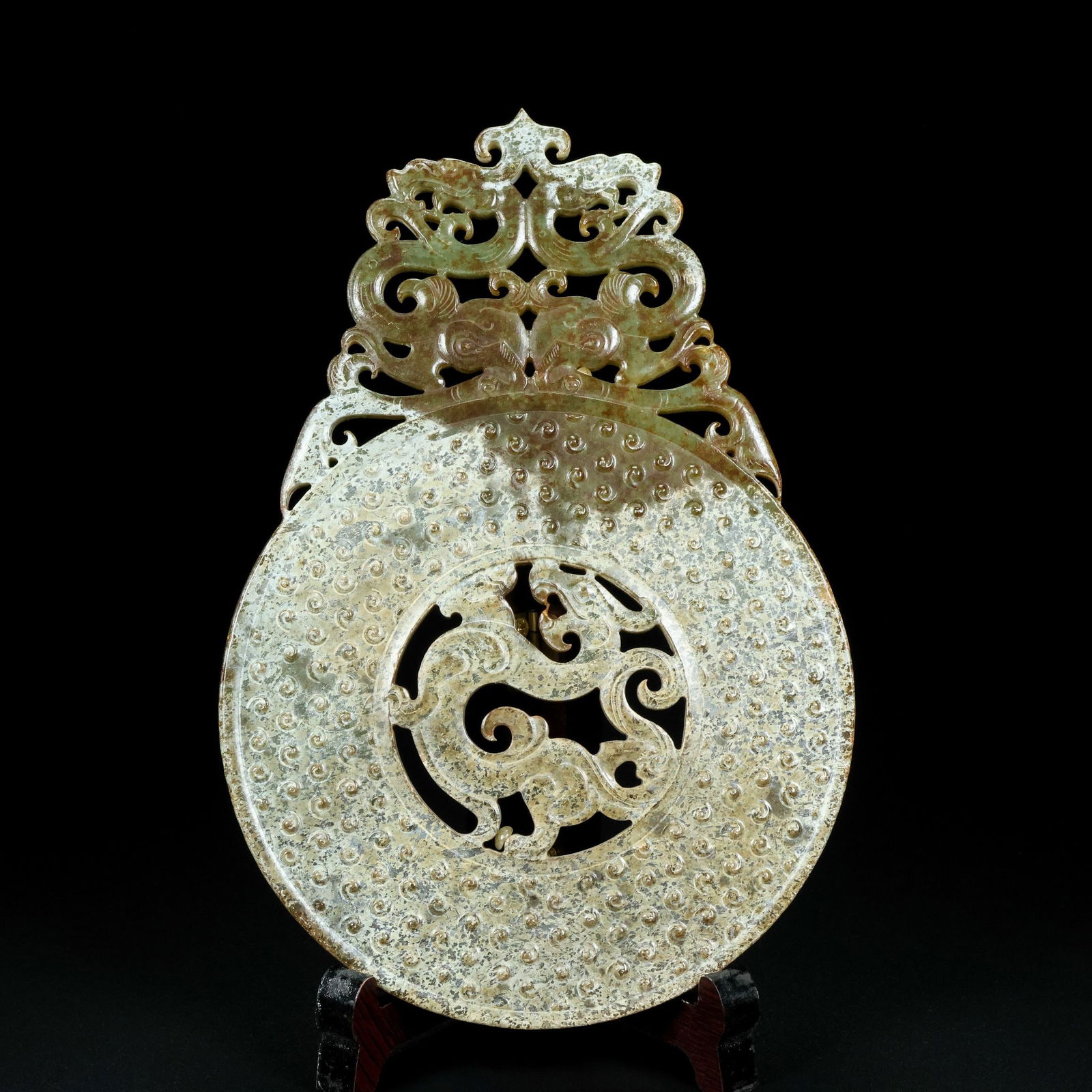 An Exquisite Jasper Dragon Pattern Ornament - 6