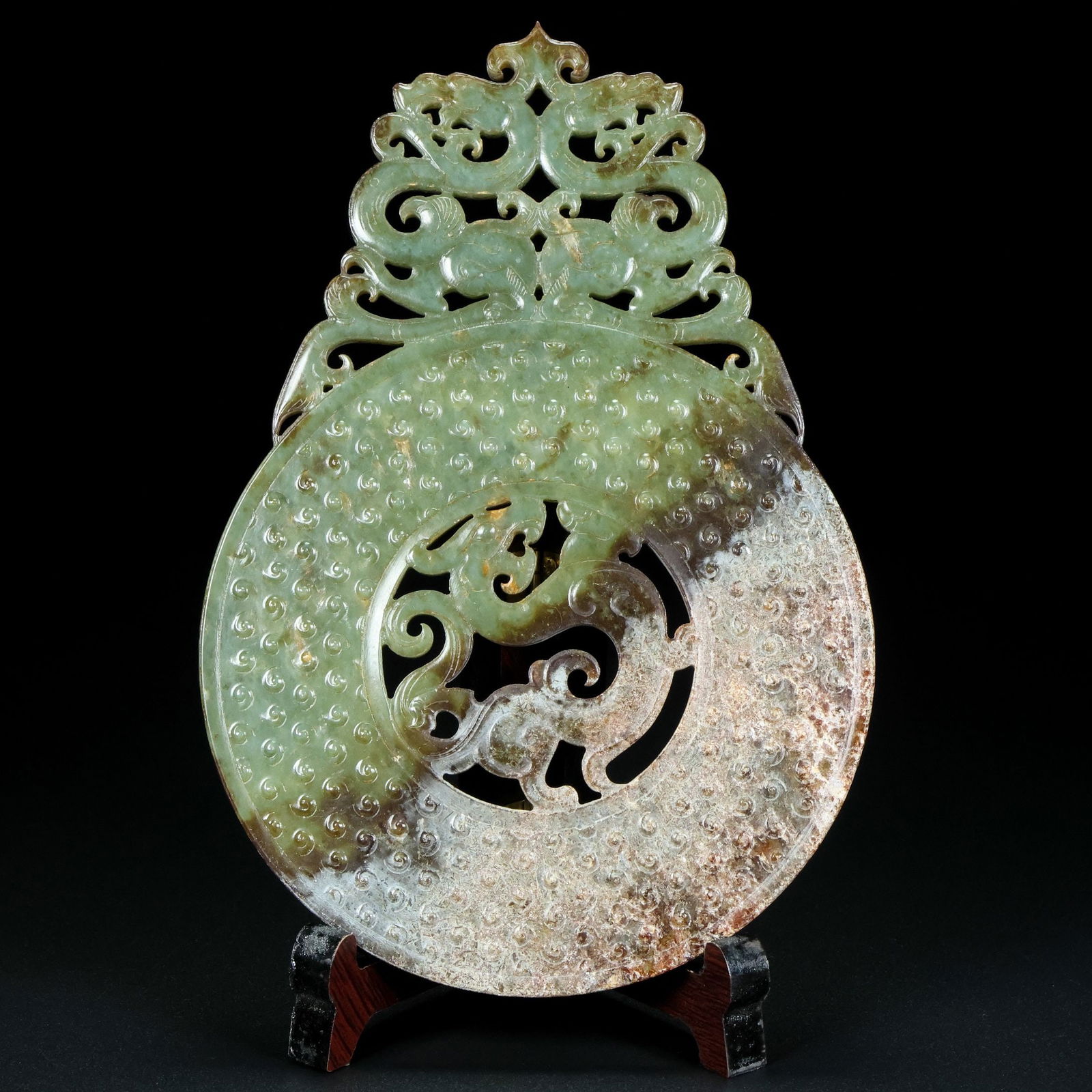 An Exquisite Jasper Dragon Pattern Ornament - 9