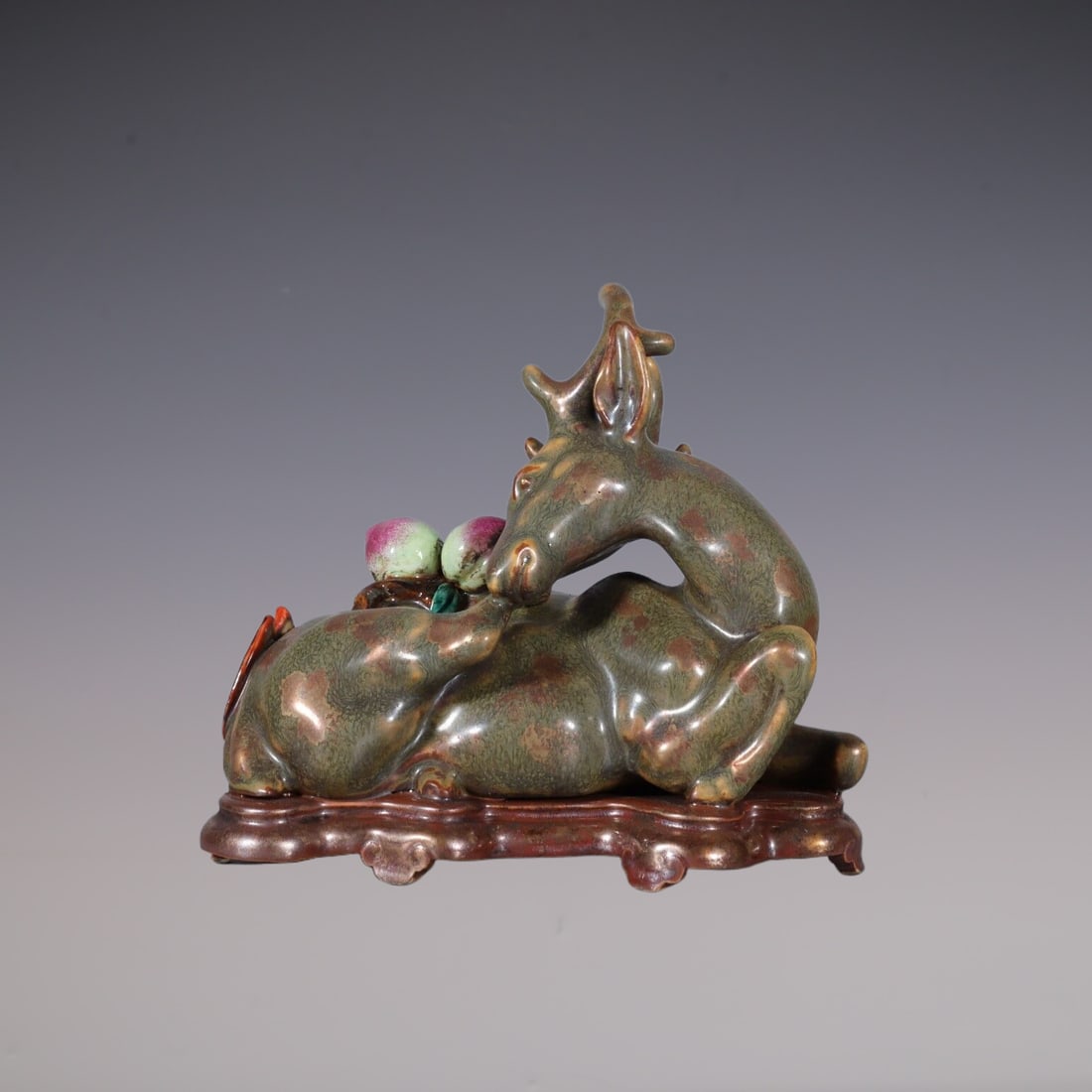 An Exquisite Teadust Glazed Deer Ornament (1 of 8)