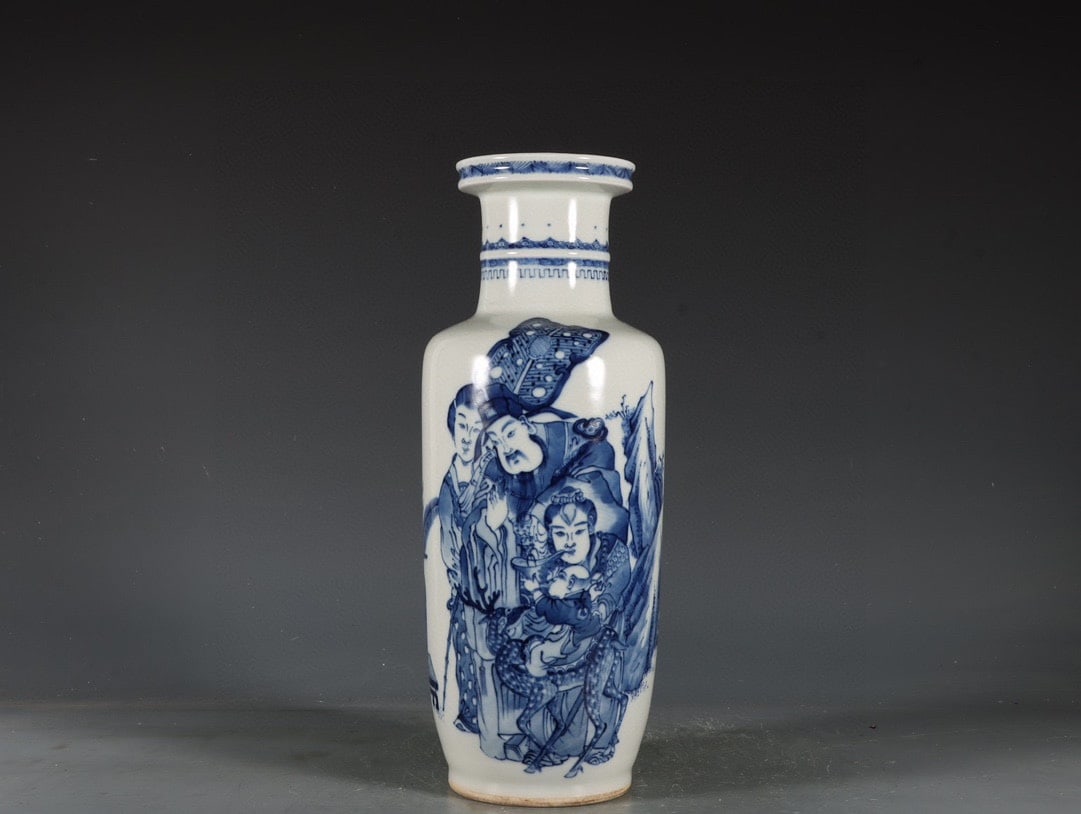 An Exquisite Blue and White Character and Story Pattern Vase (1 of 9)