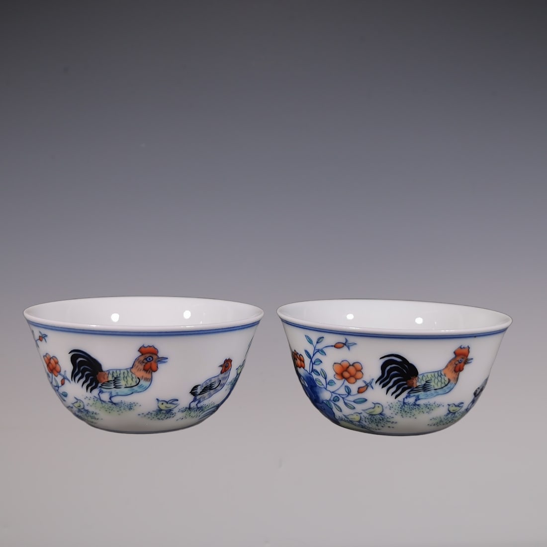 An Exquisite Doucai Blue and White Flower and Bird Pattern Cup (1 of 6)